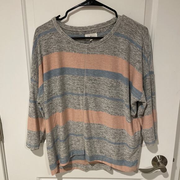 Lou & Grey striped sweater grey pink blue medium - Picture 2 of 6